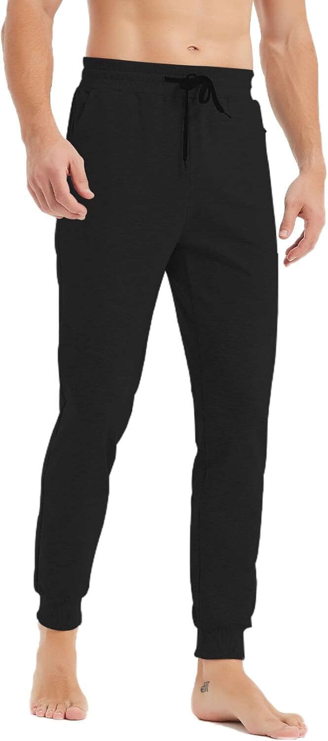 Idtswch 34/36/38/40 Long Inseam Men’s Tall Sweatpants Joggers Medium, Black