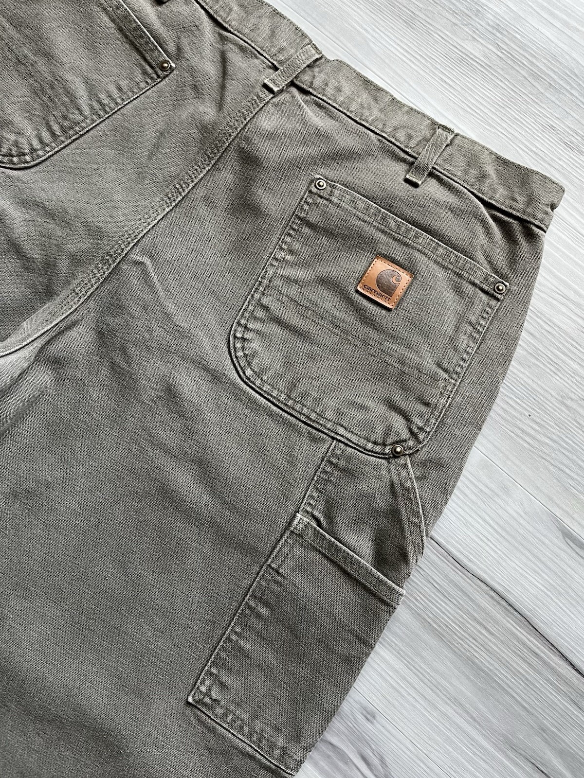 Vintage Carhartt B136 MOS Double Knee Carpenter Pants – 37×30 Faded & Distressed