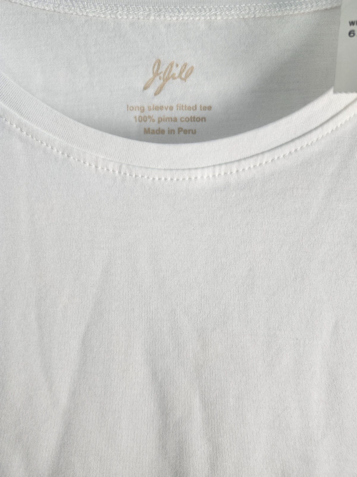 Womens J Jill Pima Cotton Long Sleeve T-shirt Set of 2 White Light Blue XS