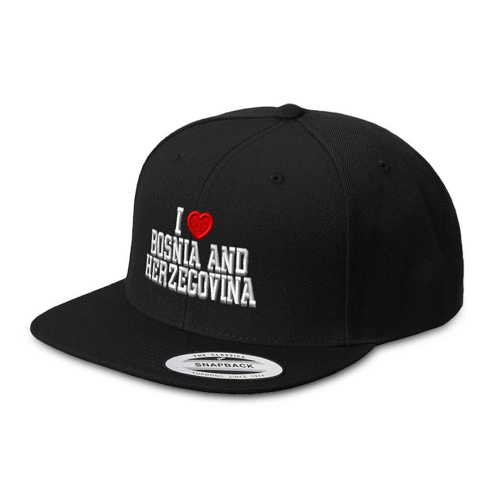 Snapback Hats for Men & Women I Love Bosnia and Herzegovina I Love Acrylic