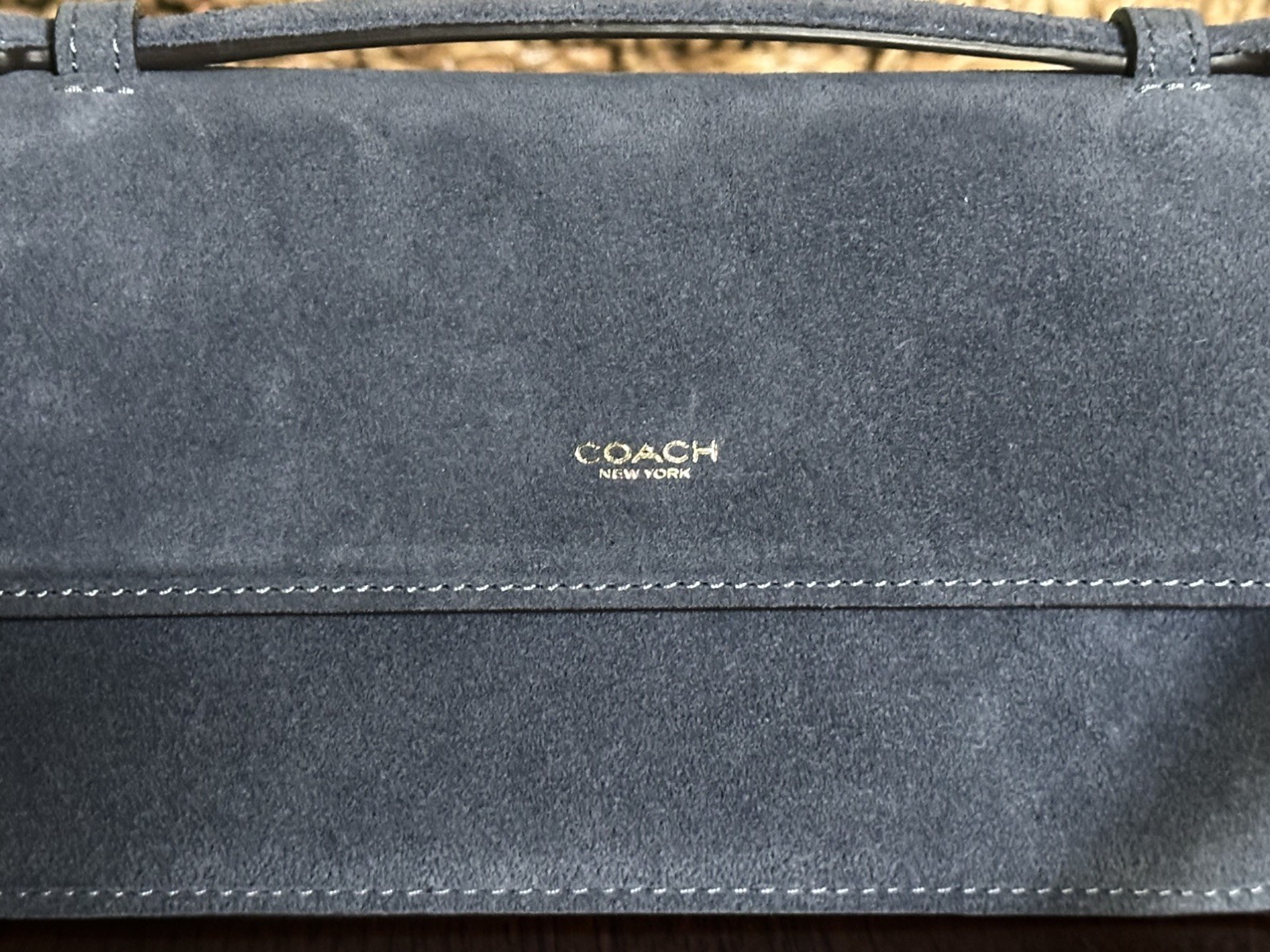 NIB Coach Elora Top Handle Crossbody Bag – Premium Suede Light Denim Color CDD59