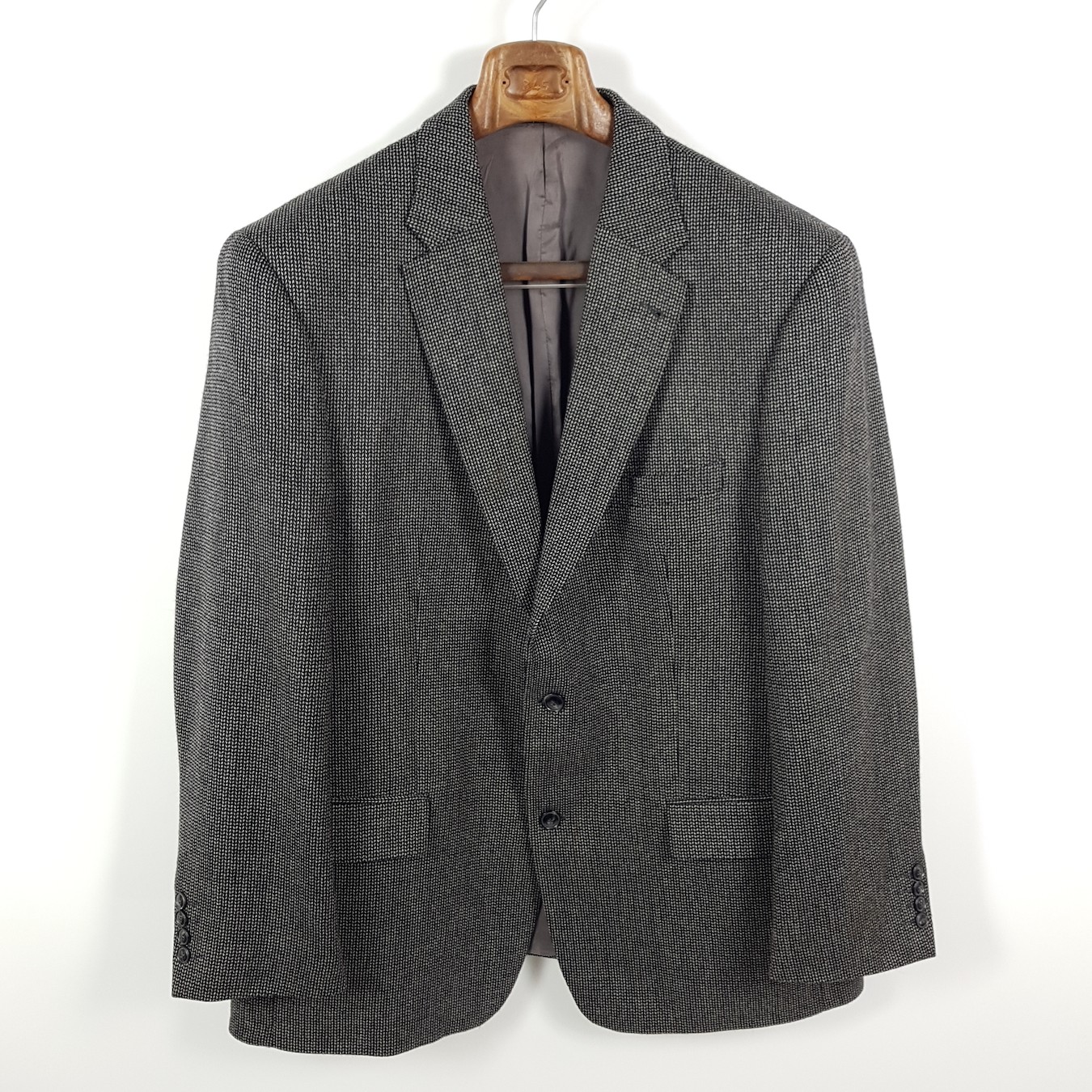 Barutti Jacket Coat Mens Size 28 Black Gray Beige Polka Dot Wool Cashmere Jacket