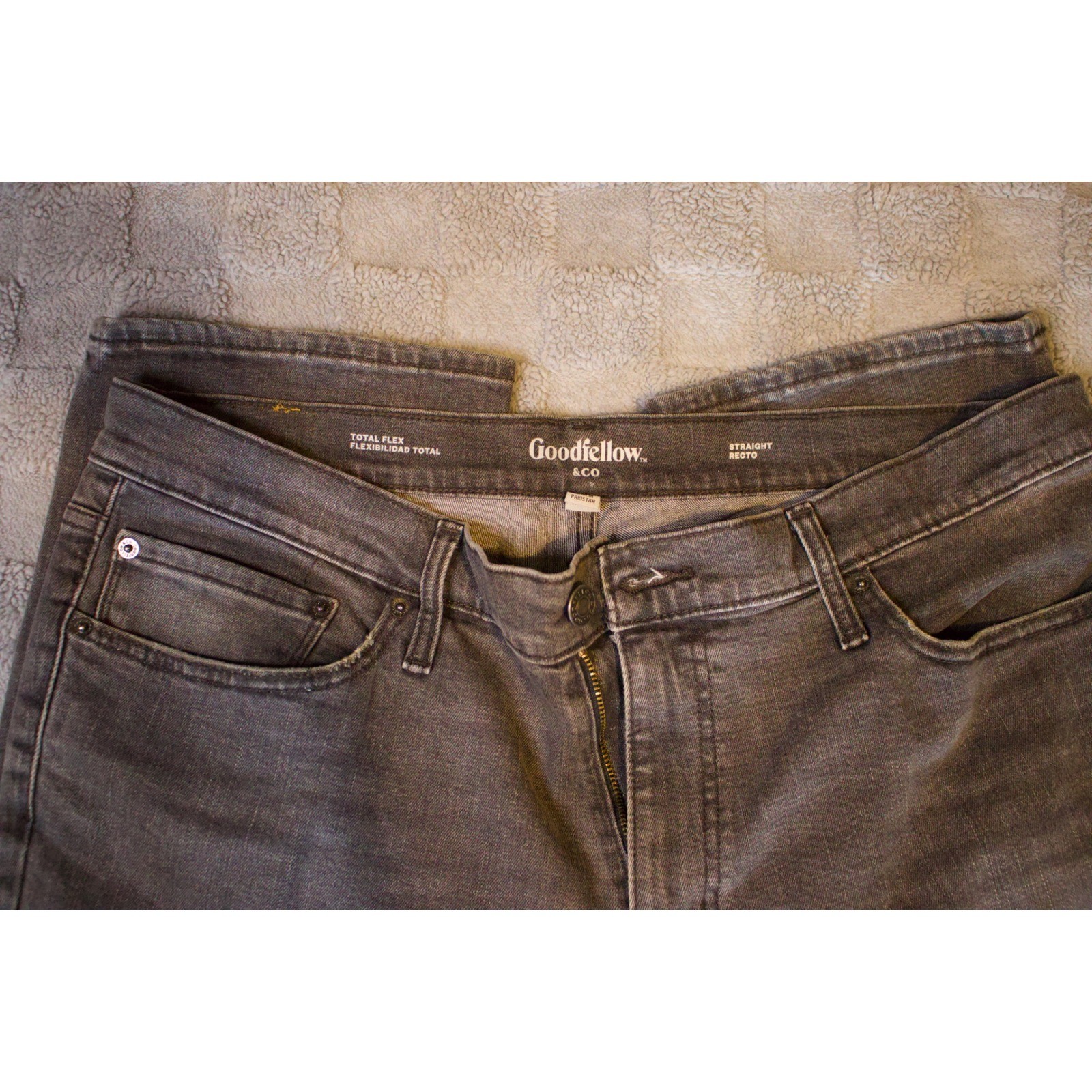 Goodfellow & Co Mens Straight Fit Total Flex Jeans Charcoal Gray Denim Pants