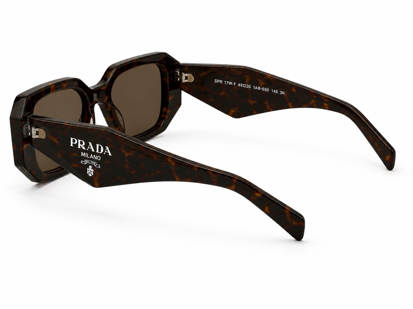 PRADA SPR 17W-F Oversized Square Sunglasses Tortoise/Brown Tinted UV 145mm