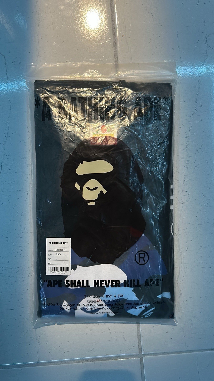 A Bathing Ape Men’s Black Ape Head Graphic T-Shirt, Size S Regular