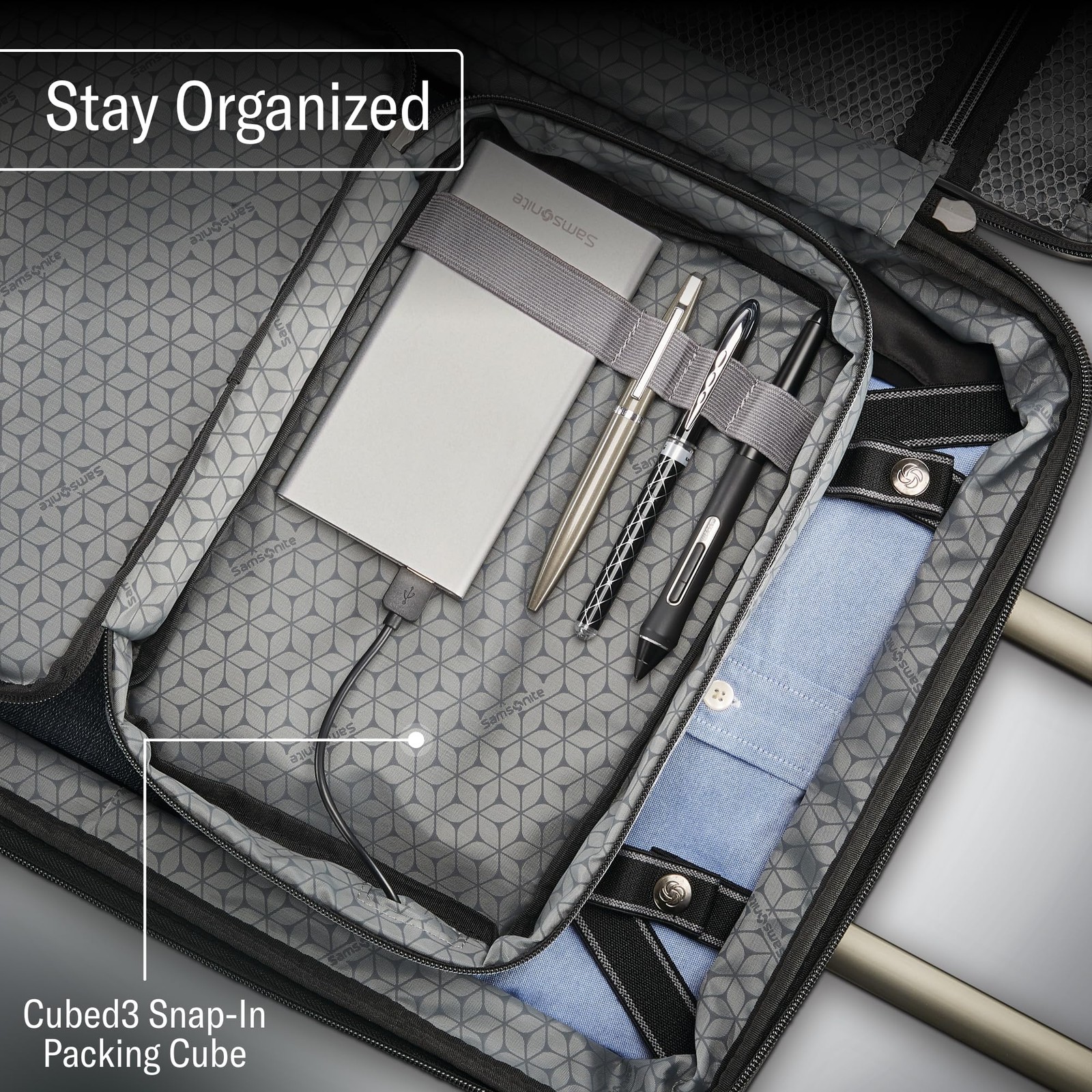 Samsonite Octiv Hardside Spinner Stealth Black Carry On 20 Inch U1