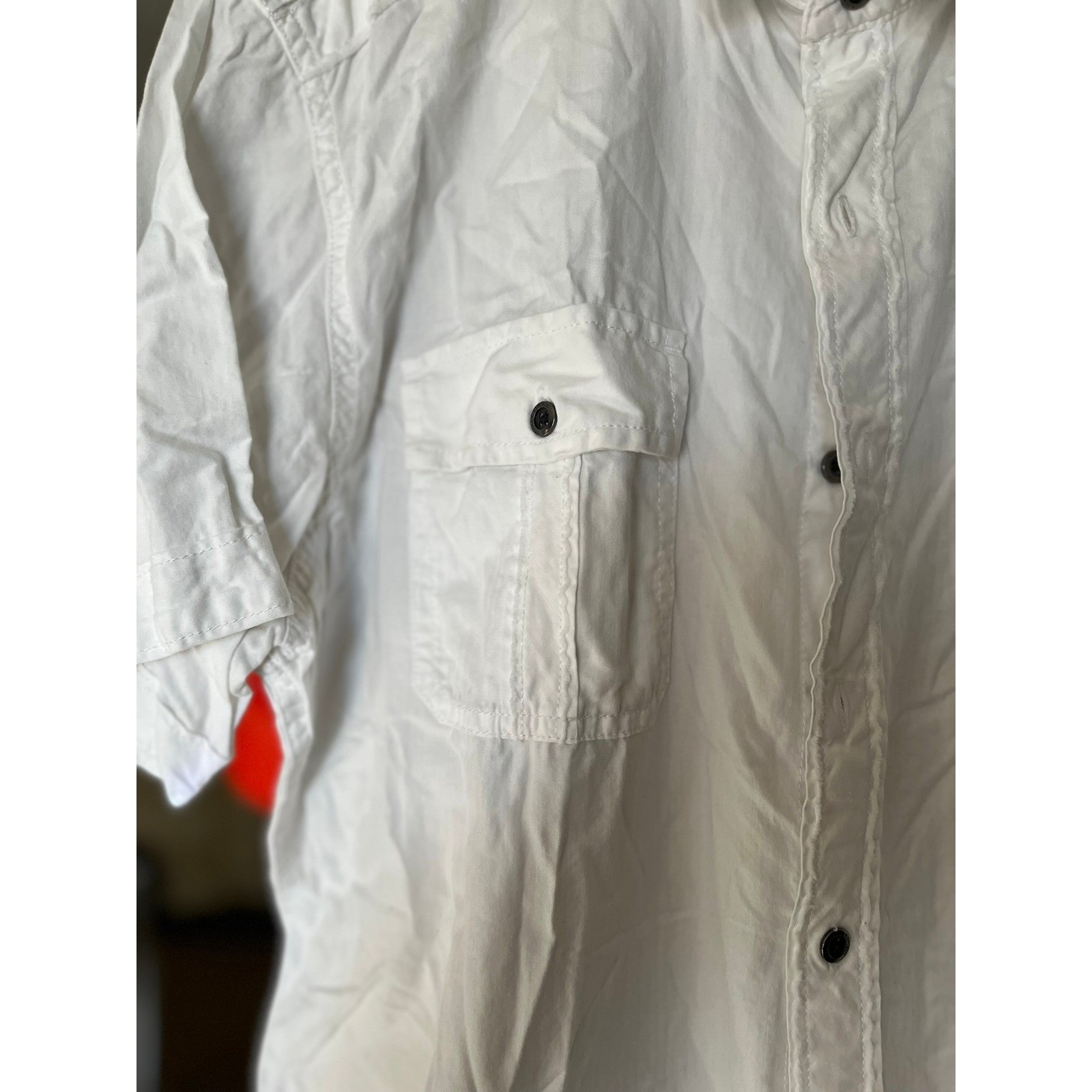 Rock & Republic White Short Sleeve Button Up Shirt Menswear Casual