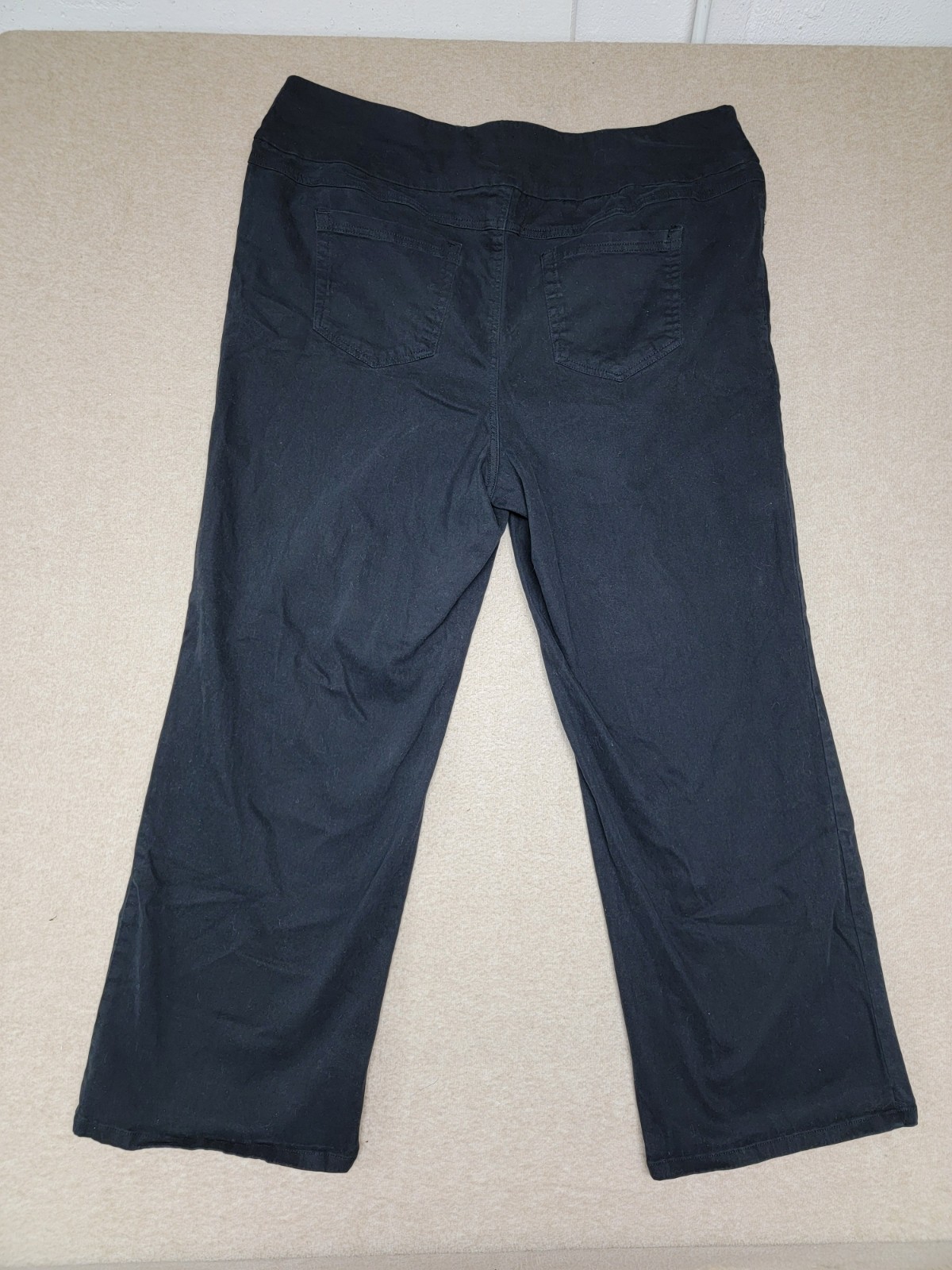 WOMAN WITHIN Pants Size 22W Black Pull On Stretch Comfort Pockets