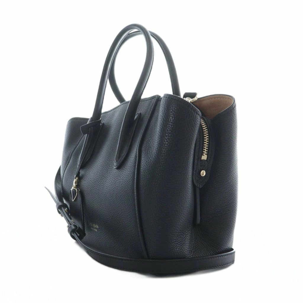 Used Kate Spade KATE SPADE 2way Handbag Shoulder Black Charm Included Grain Proc