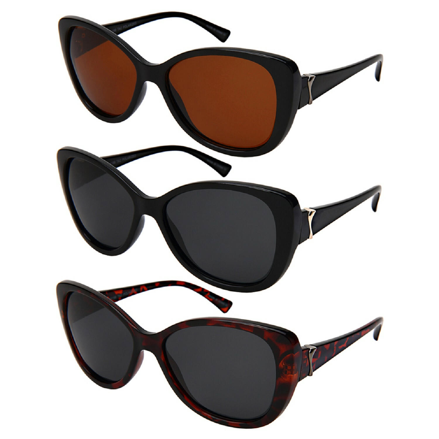 Women’s 100% UV400 Protection TAC Polarized Lens fashion Sunglasses Black