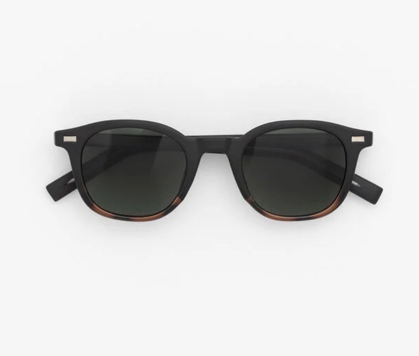 PSC Ean Sunglasses Black Tortoise Green Lens UV400 w/ Case New