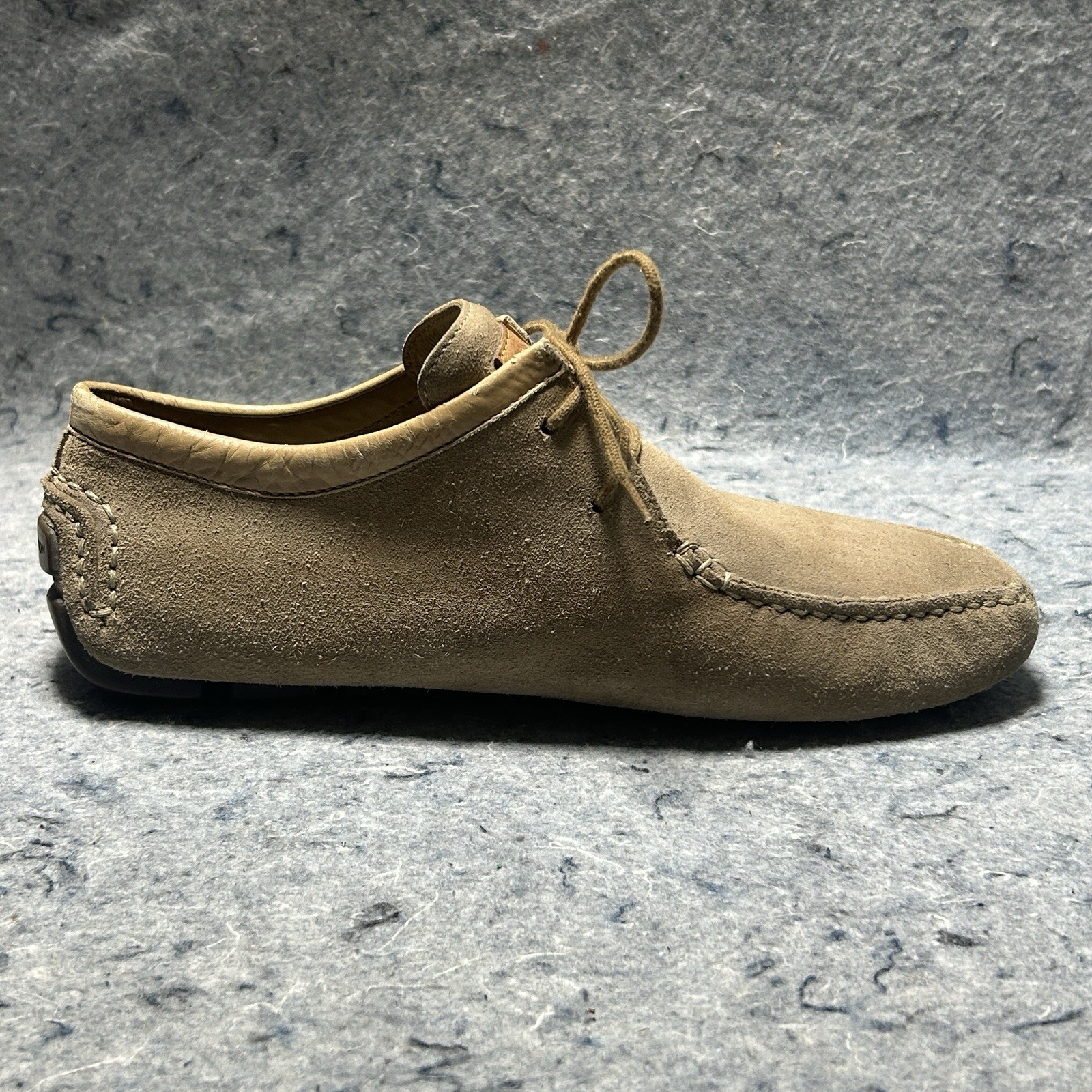 Louis Vuitton Suede TD0053 Shoes Tan Beige Size 38 Made in Italy LV