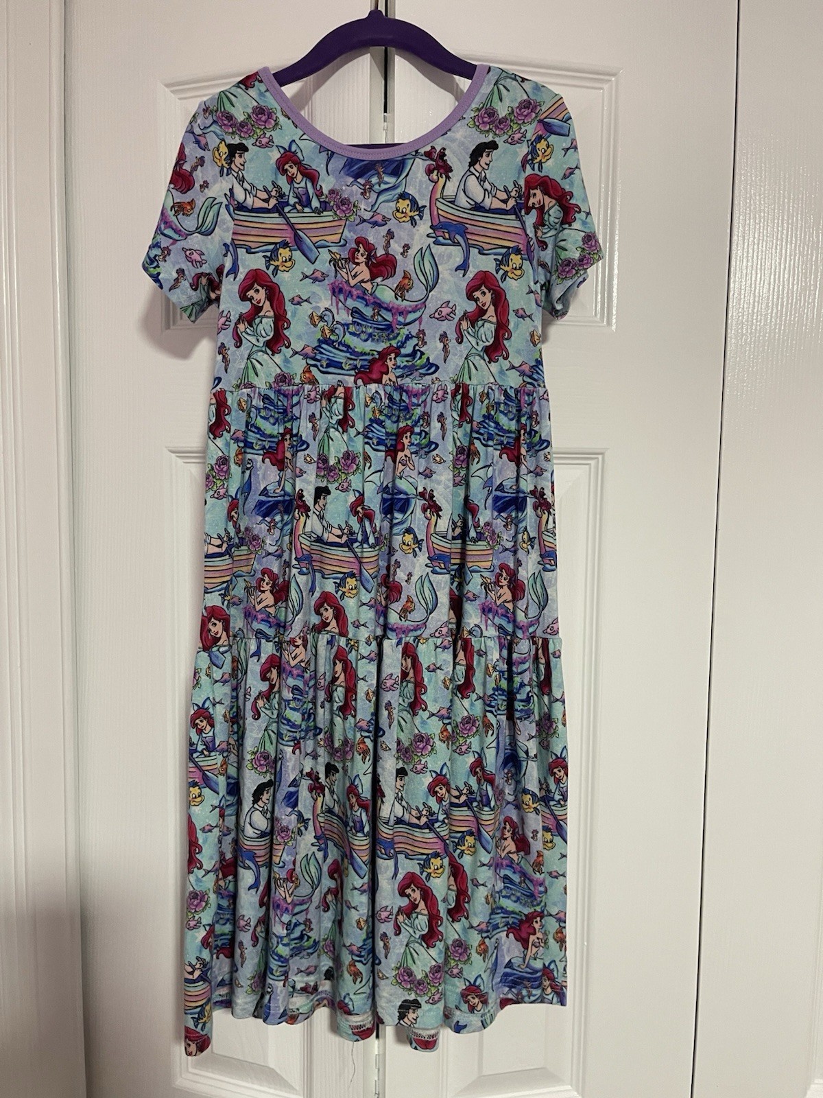 Disney Little Mermaid Dress Size 7/8 Show Stoppers Made 95% Viscose 5% Spandex
