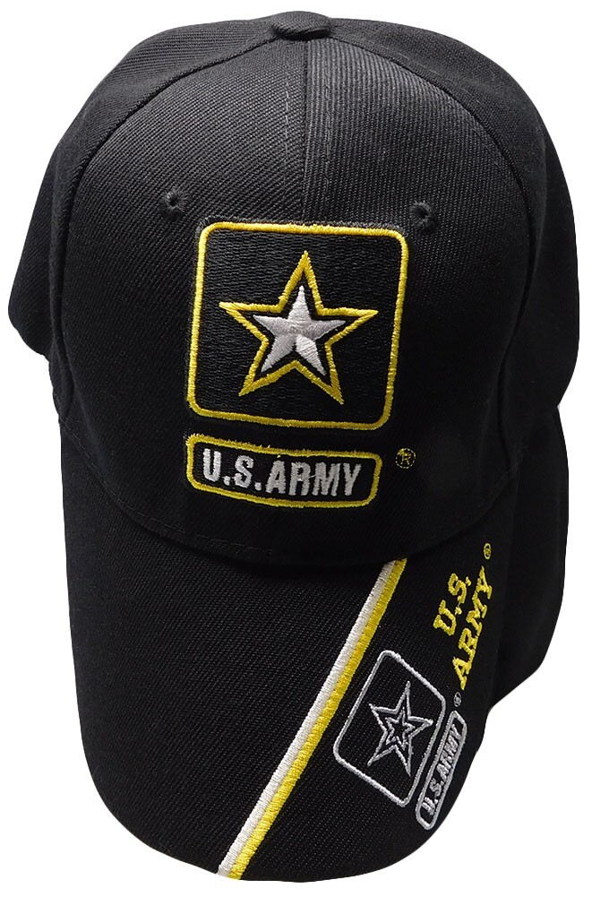US Army Star Black Adjustable Baseball Cap Hat Go Army Military New