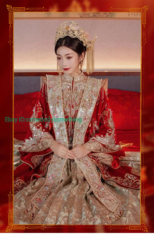 Chinese Traditional Wedding Dresses Hanfu Clothing Embroidery Xiuhe Dress