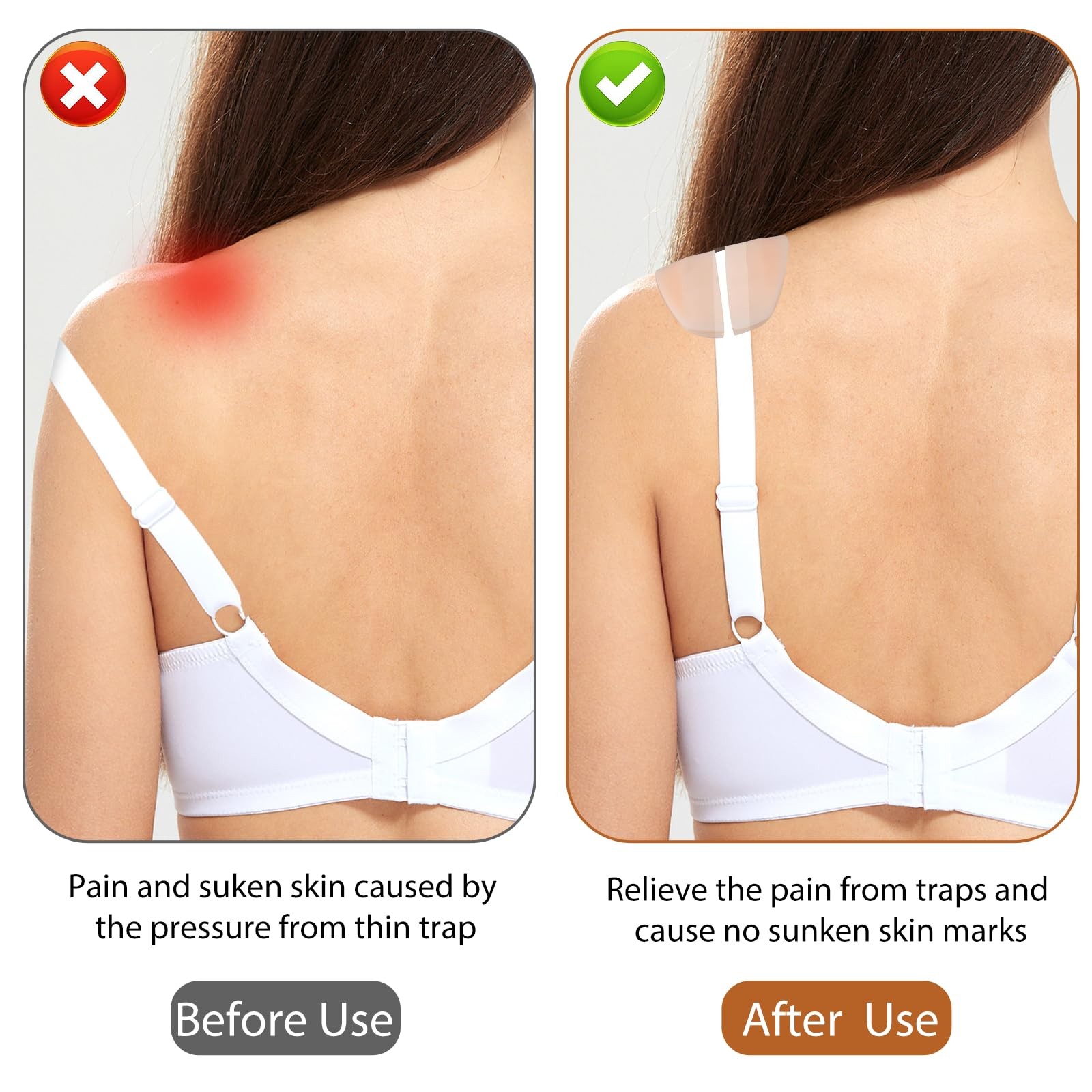 4 Pcs Bra Strap Holders for Slipping, Silicone Bra Strap Cushions Bra Strap Pad