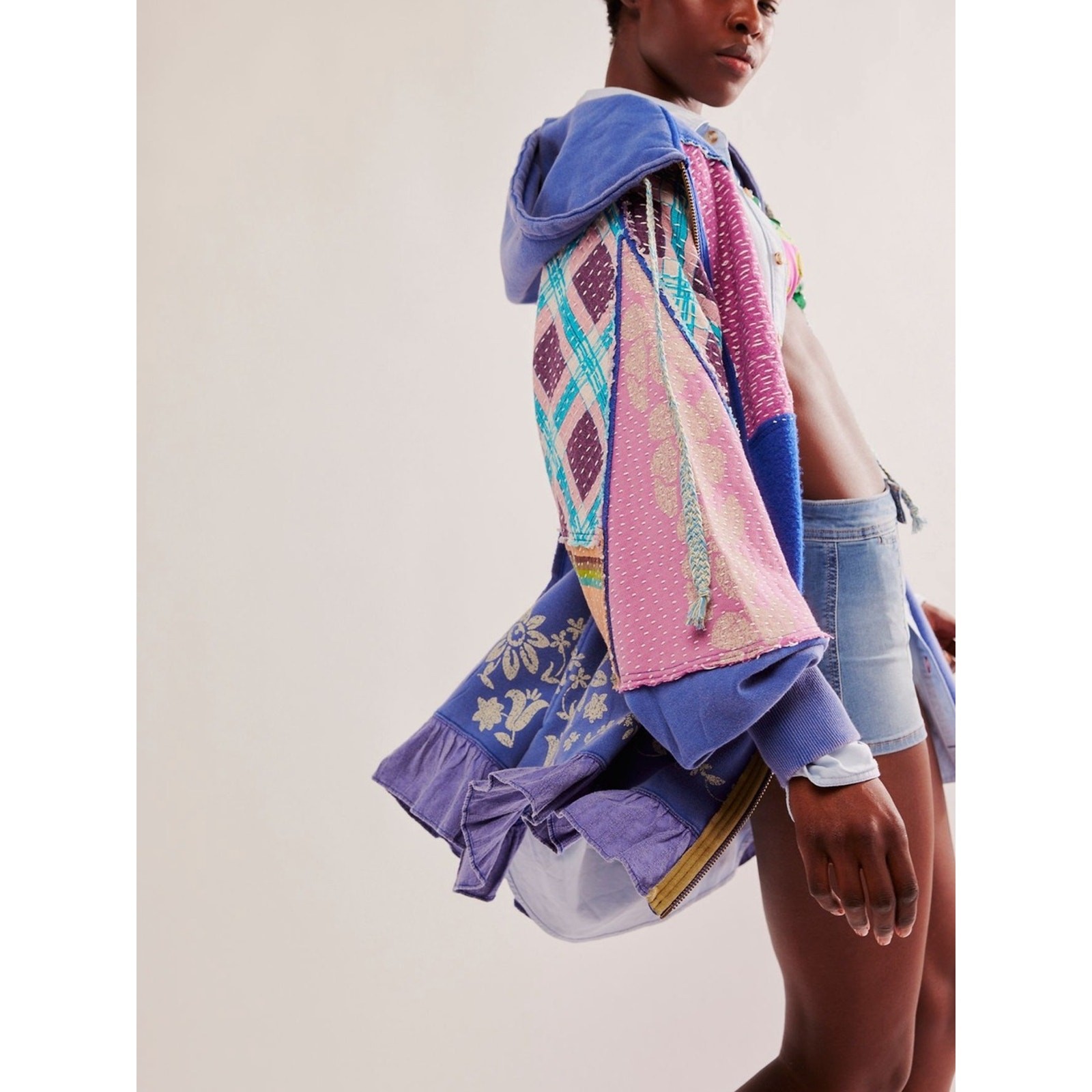 Free People / Ryder Cardi / Boho Kantha Patchwork Jacket Size Large