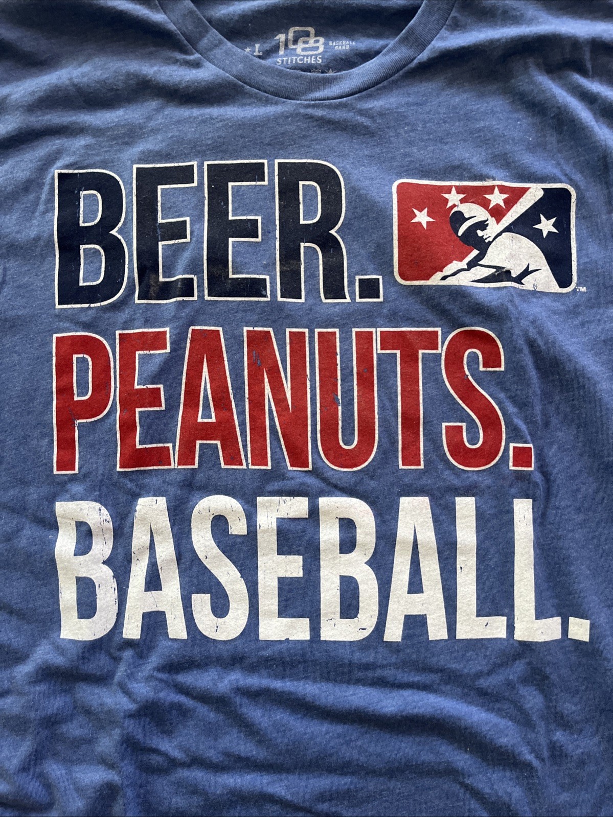 MILB Beer Peanuts Baseball Shirt Size L Large 108 Stiches New With Tags