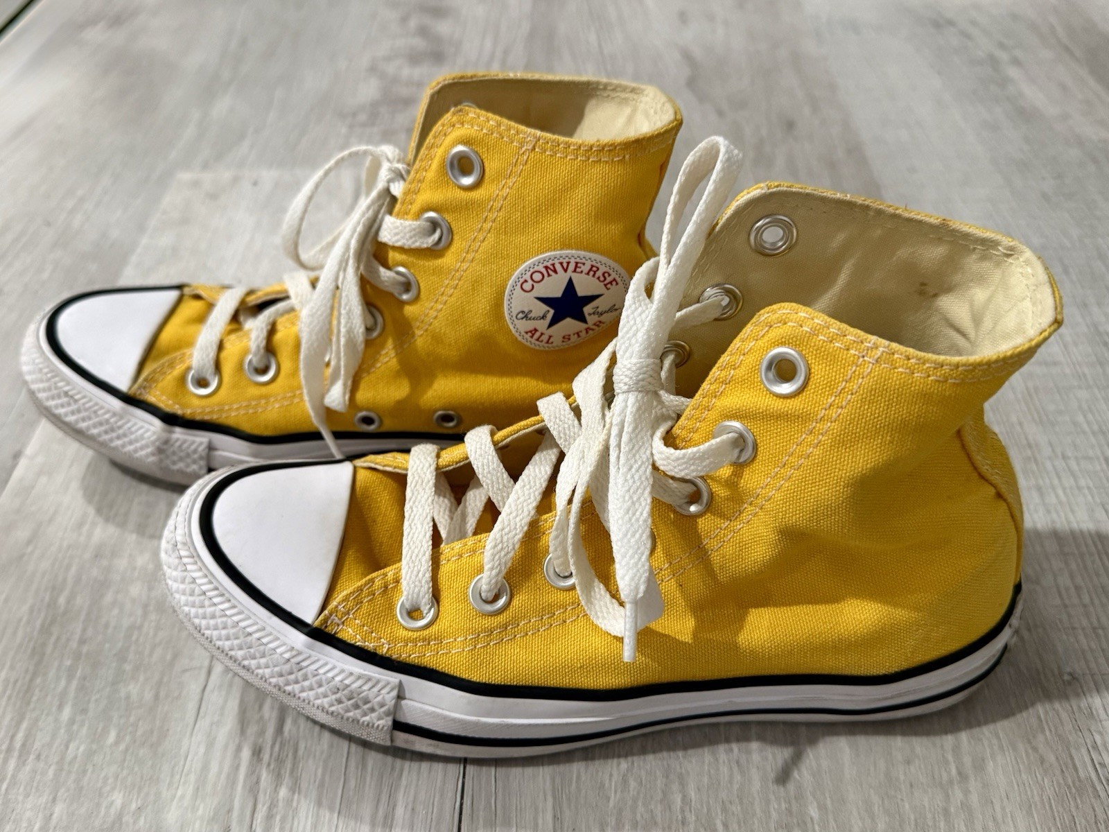 Converse Chuck Taylor All Star High Top Lace-Up Canvas Sneakers Yellow, M4/W6