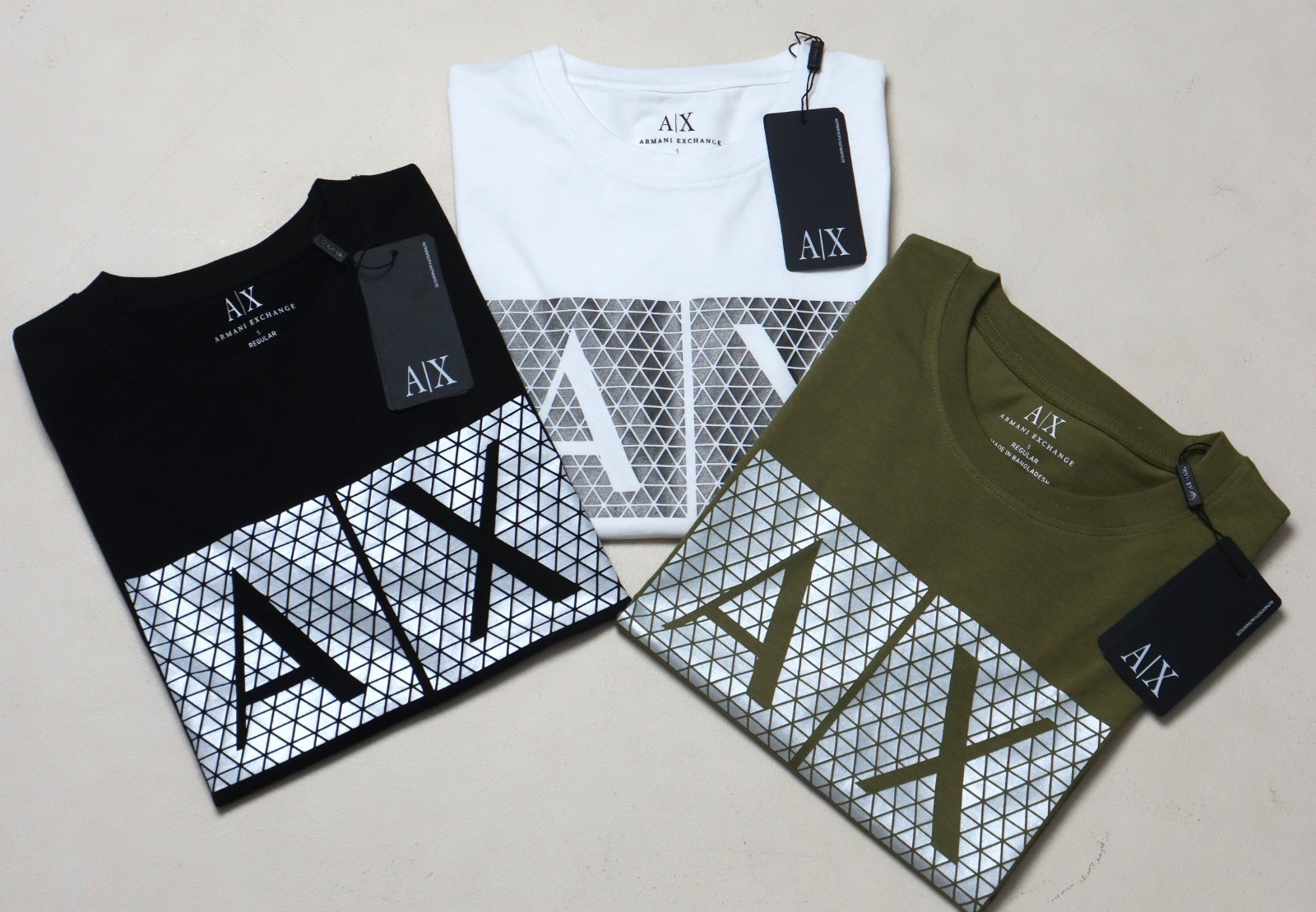 Armani Exchange Men’s Triangulation Crew Neck T-Shirt
