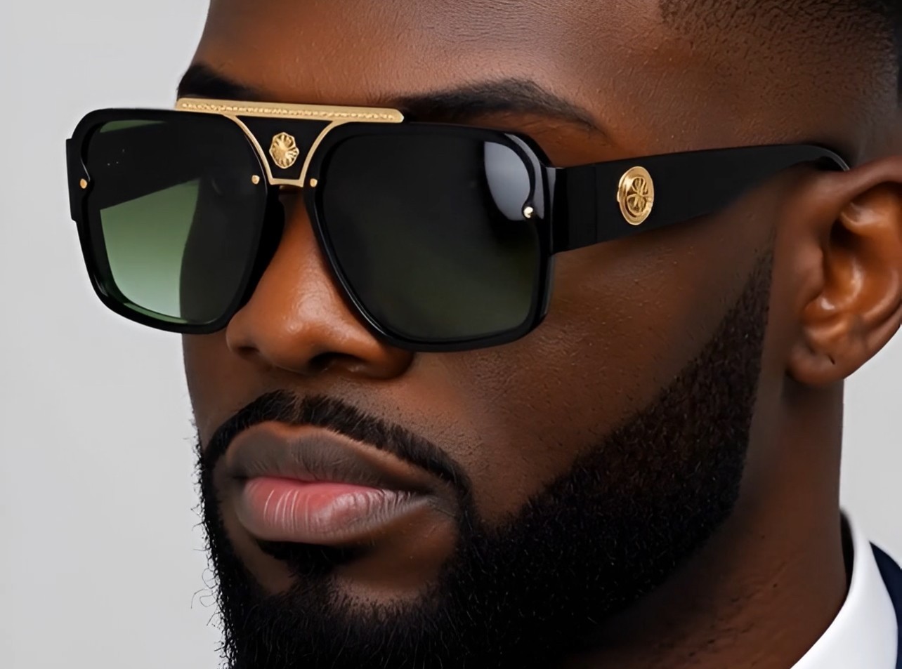 Men’s Sunglasses Classic Hip Hop Flat Top Cholo Swag Square Black Lens Fashion