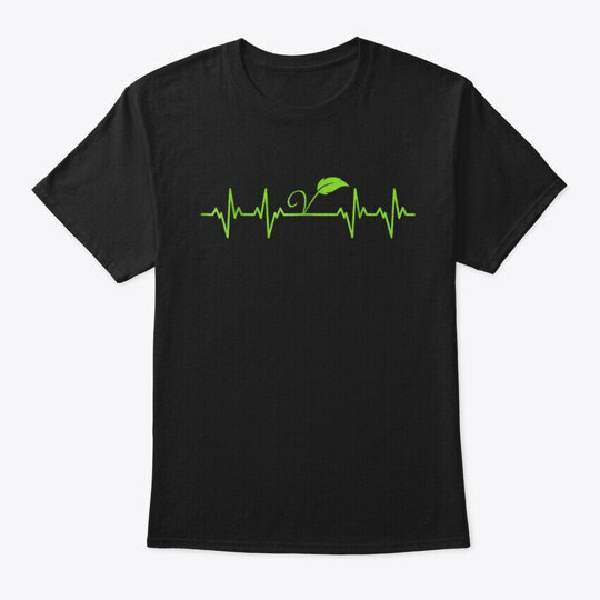Vegan Heartbeat T-Shirt Made in the USA Size S to 5XL