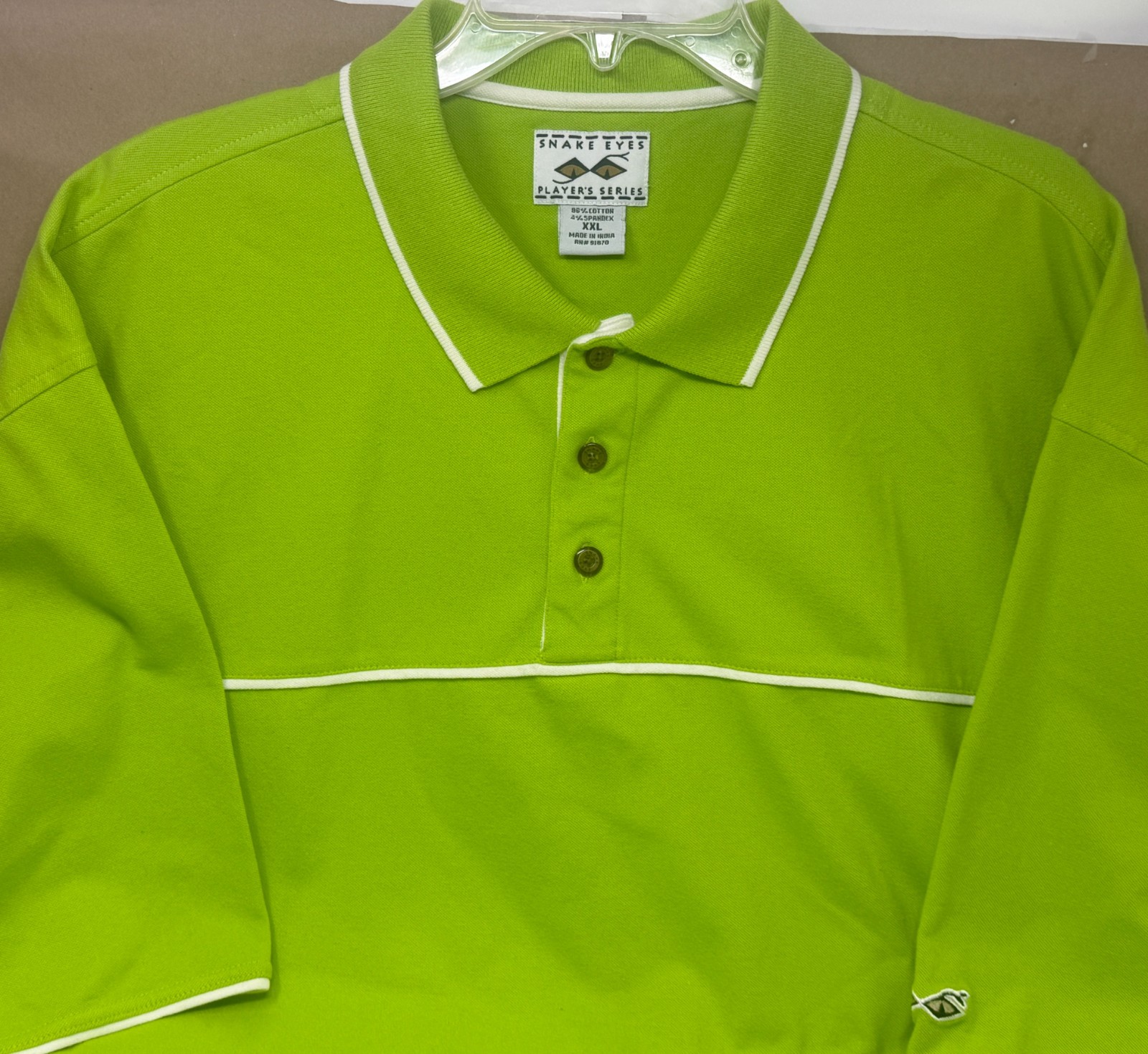 Snake Eyes Player’s Series Performance Golf Polo Shirt-Men’s XXL-Lime Green