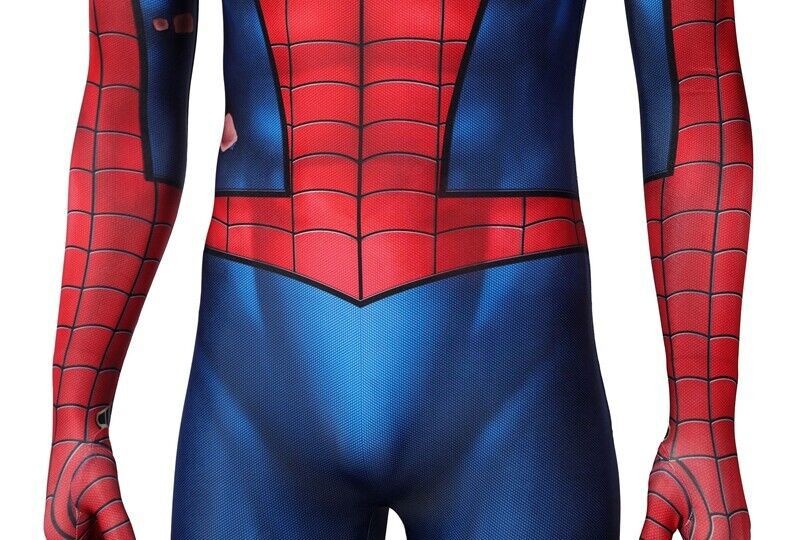 Cool PS5 Damaged Spiderman Jumpsuit Cosplay Spider-Man Bodysuit Suit Halloween