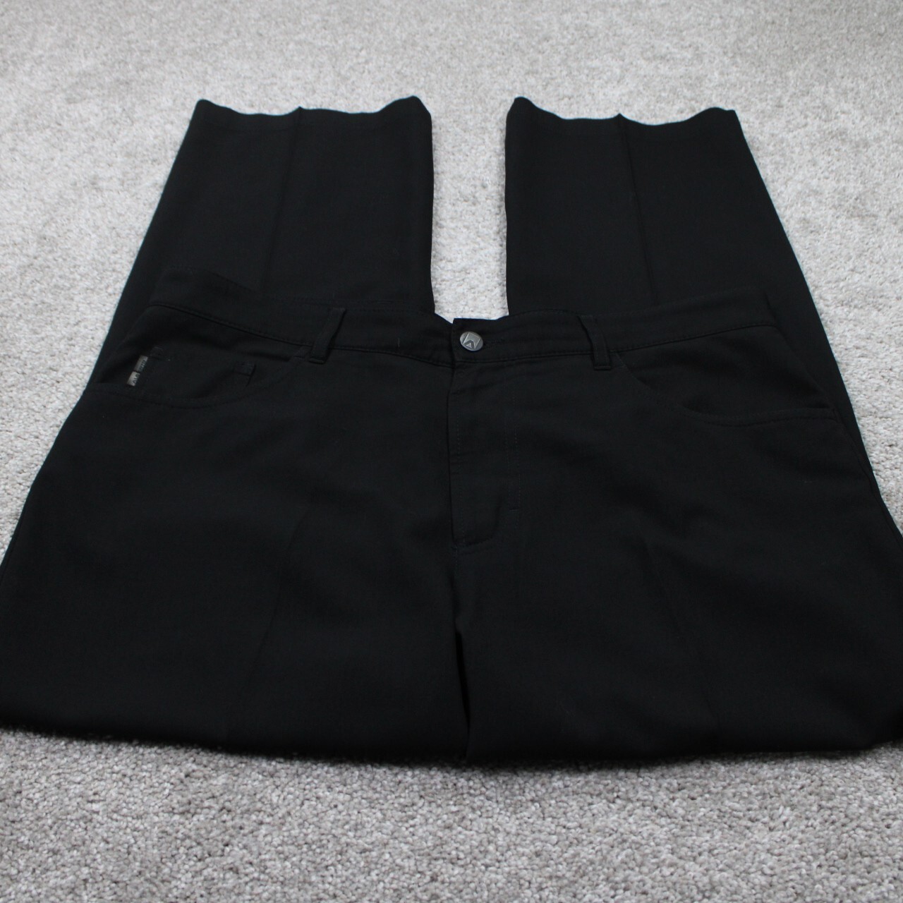 Alberto Pants Mens 36 x 28 Black Tom Ceramica Poly/Viscose Stretch Flat Front