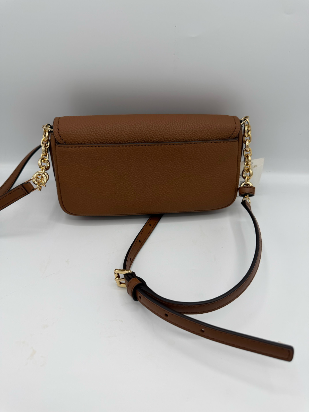 Michael Kors Nolita Small Flap Chain Crossbody Bag Brown Leather Gold MK Purse