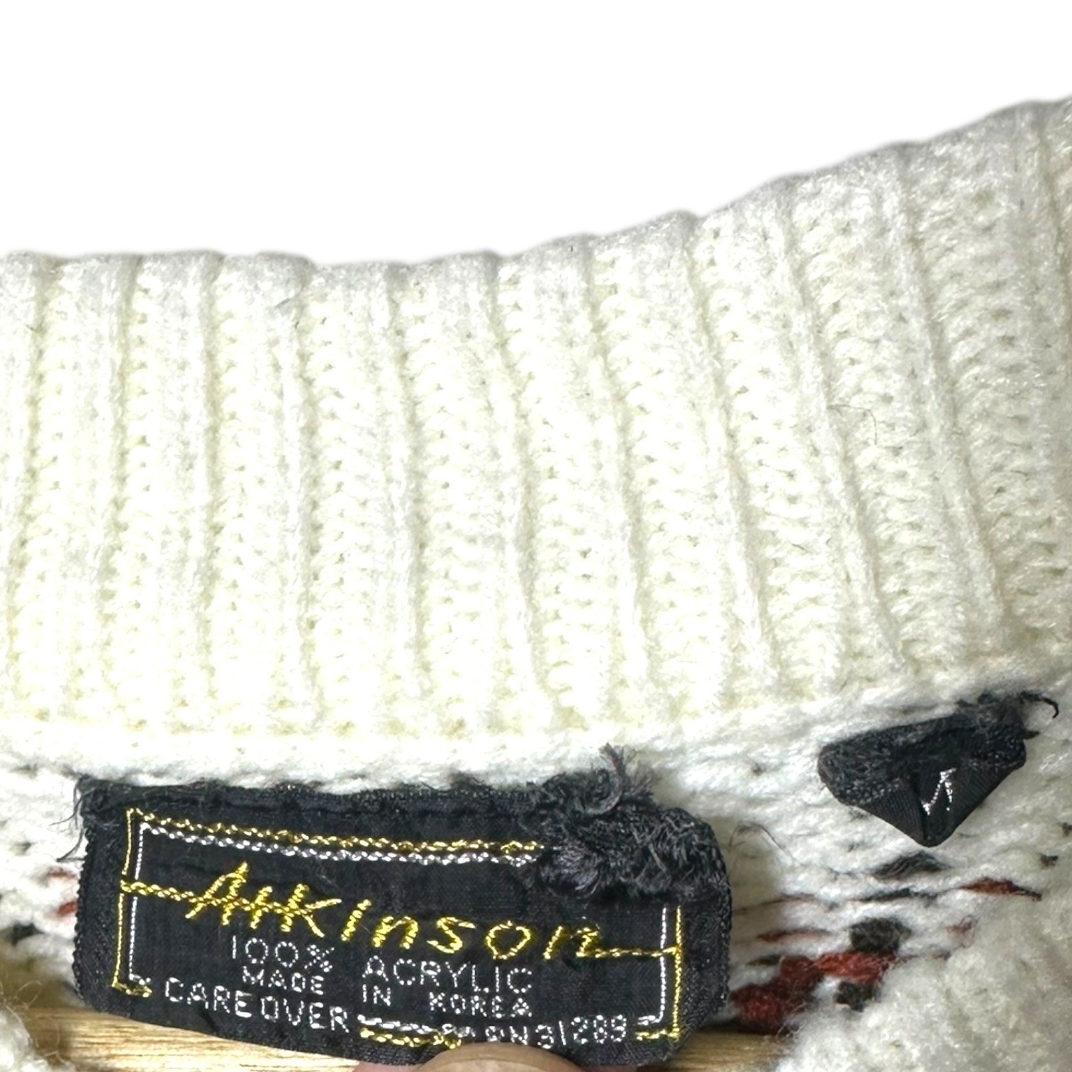 Atkinson Cream Size M Fair Isle Knit Sweater Women’s Long Sleeve Crew Neck