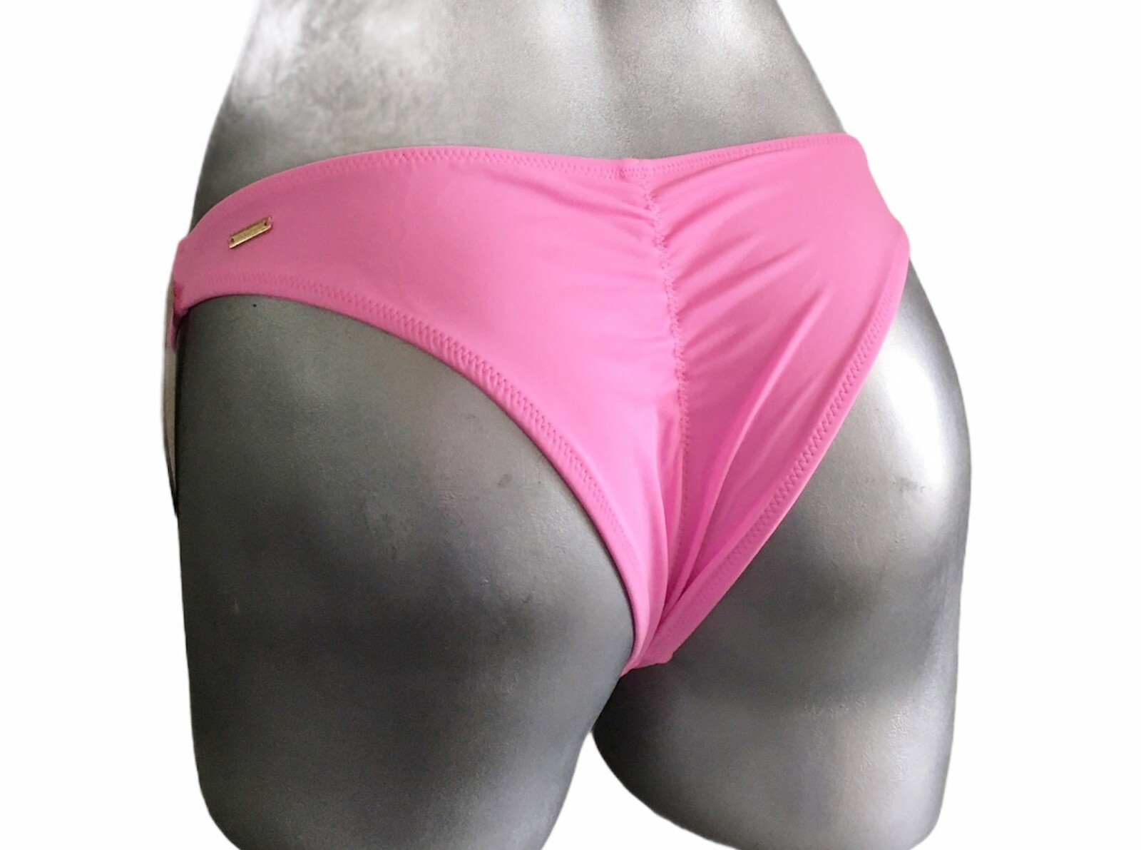 Victorias Secret VS Zuma Itsy Ruched Back Bikini Swim Bottom Pink Splash L Nwt