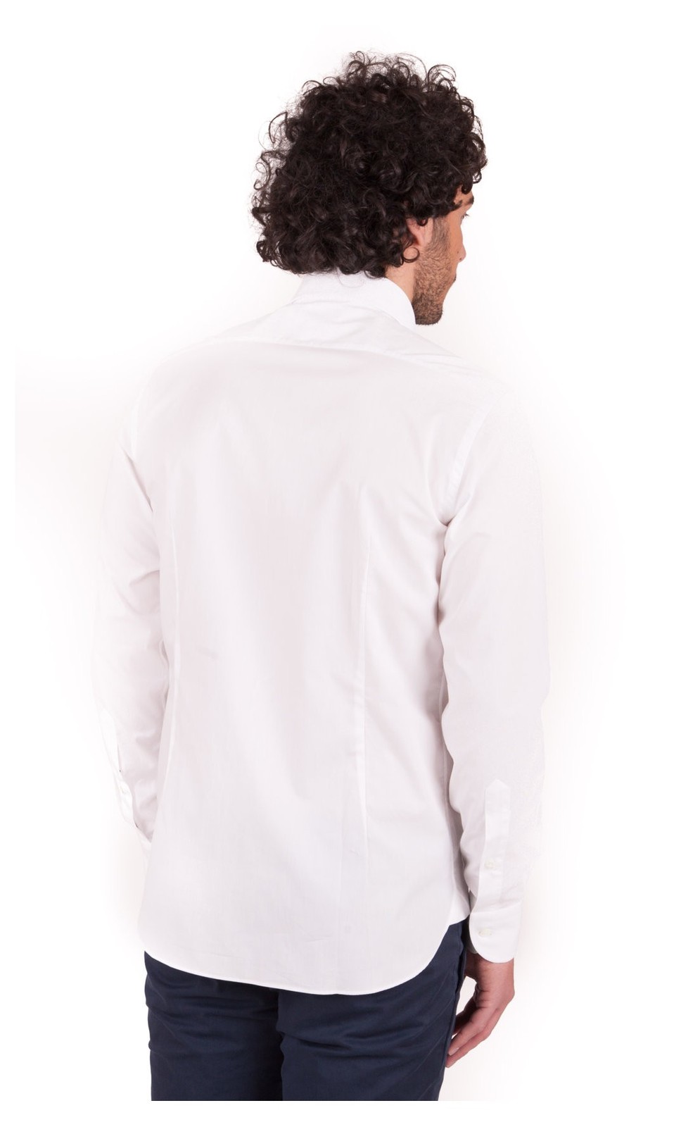 Brancaccio AB63801 SOLID COLOR SLIM FIT SHIRT-WHITE-PE17