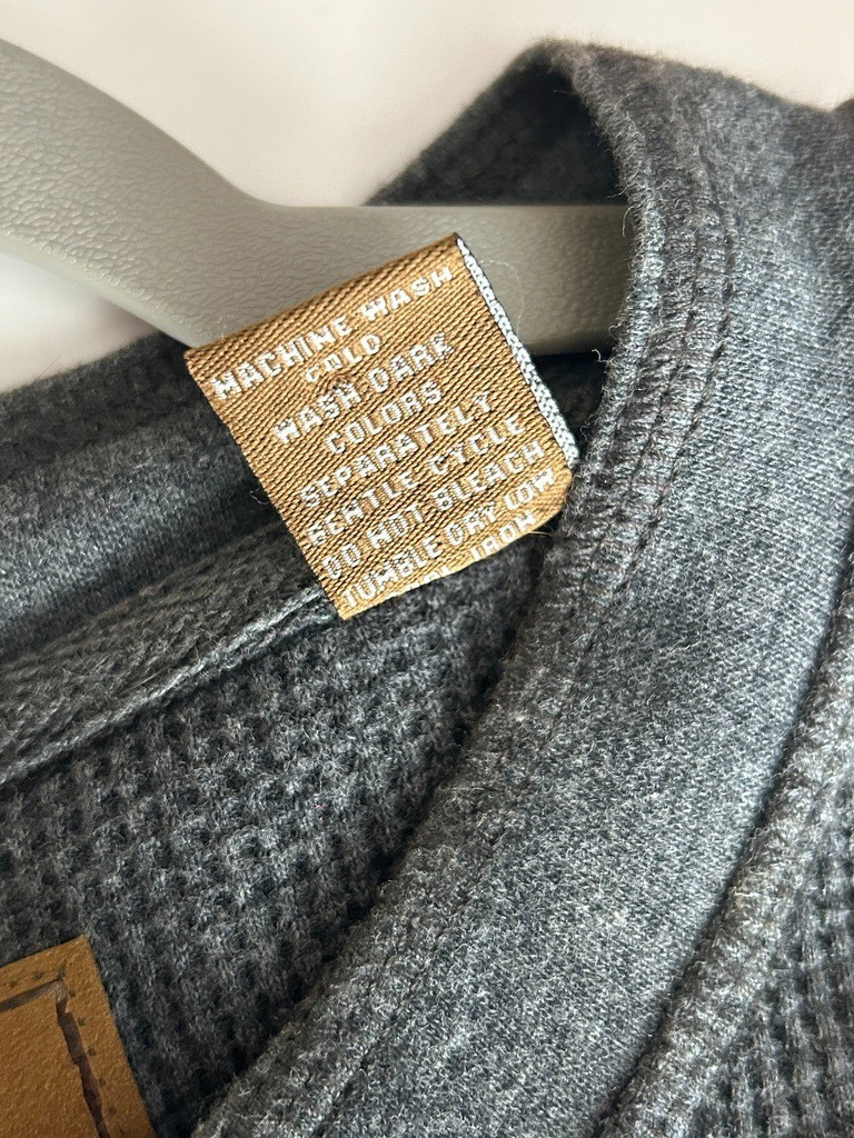 Clearwater Outfitters Mens XXL Gray Waffle Knit Thermal Henley Gorpcore Normcore
