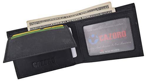 RFID Blocking Genuine Leather Bifold Wallet USA Stars & Stripes Design CAZORO