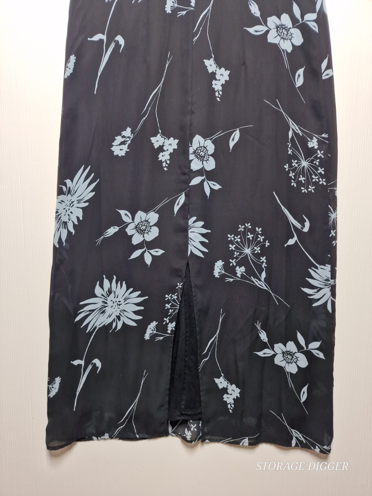 Studio Ease Tank Dress Women’s 12 Black Floral Scoop Neck Sleeveless Pullover