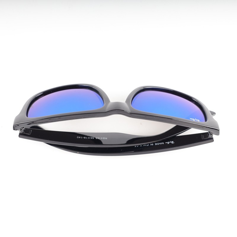1Pcs R-B Justin RB4165 622/55 Rubber Black Blue Mirror Polarized Sunglasses 54mm