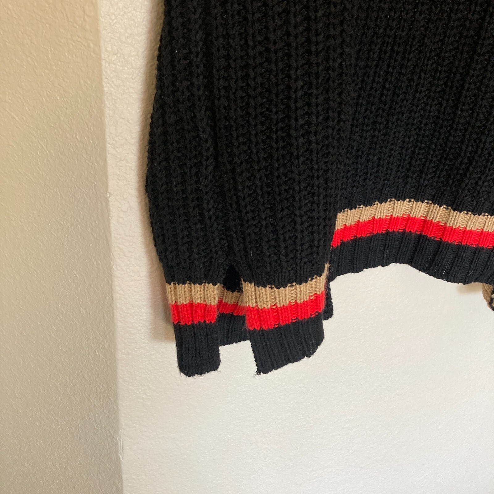 Stitches and Stripes Knit Open Front Cardigan Sweater Size Small