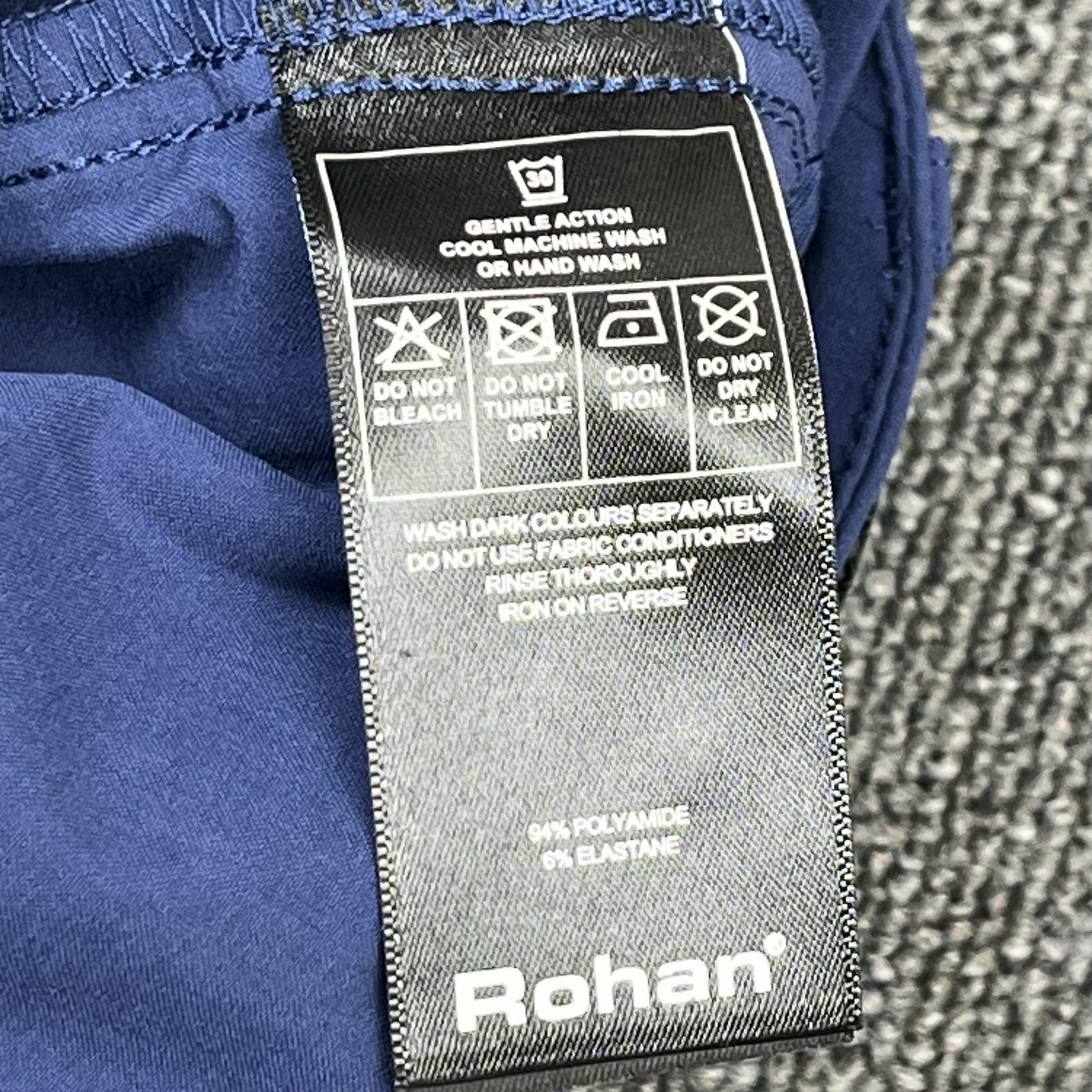 Rohan Trousers Mens W34 L31 Blue Stretch Bags Hiking Walking Travel UPF 40+