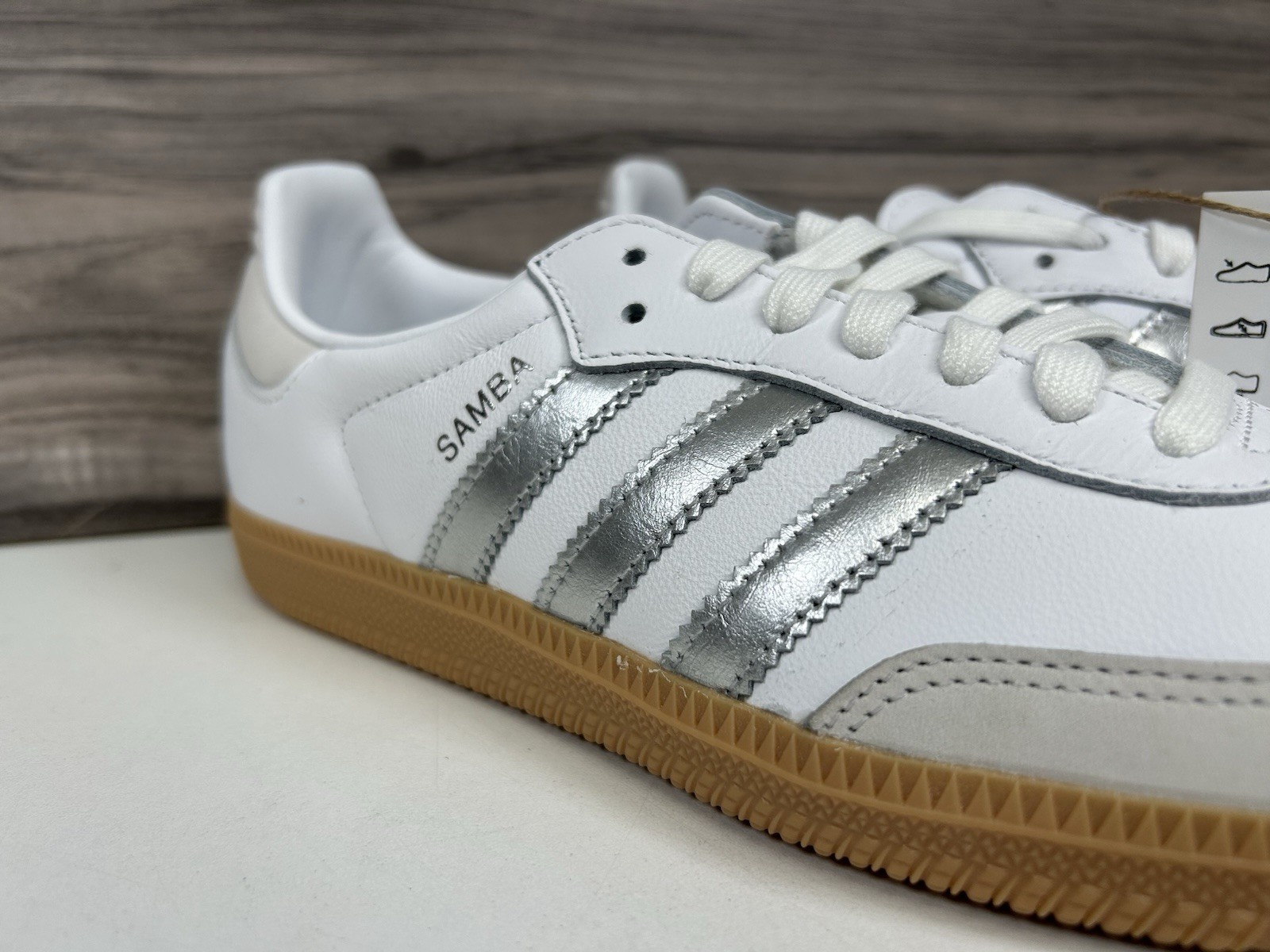 **Adidas SAMBA OG White Silver Metallic Grey Gum (JI2725) Women’s Authentic