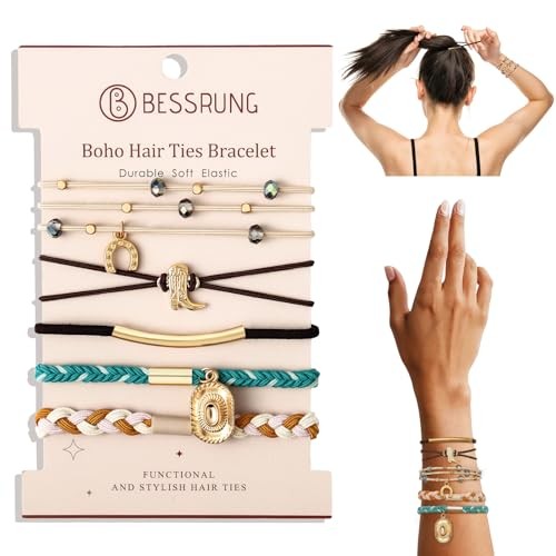 5 Pcs Hair Tie Bracelets for Women, Western 1 Count (Pack of 5) Multicolor