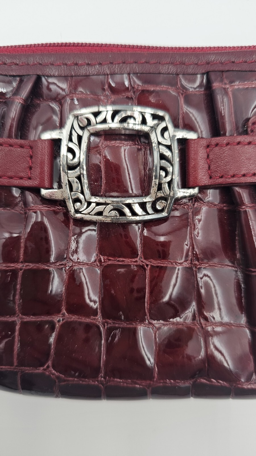Brighton Burgundy /Dark Red Leather Crossbody Purse