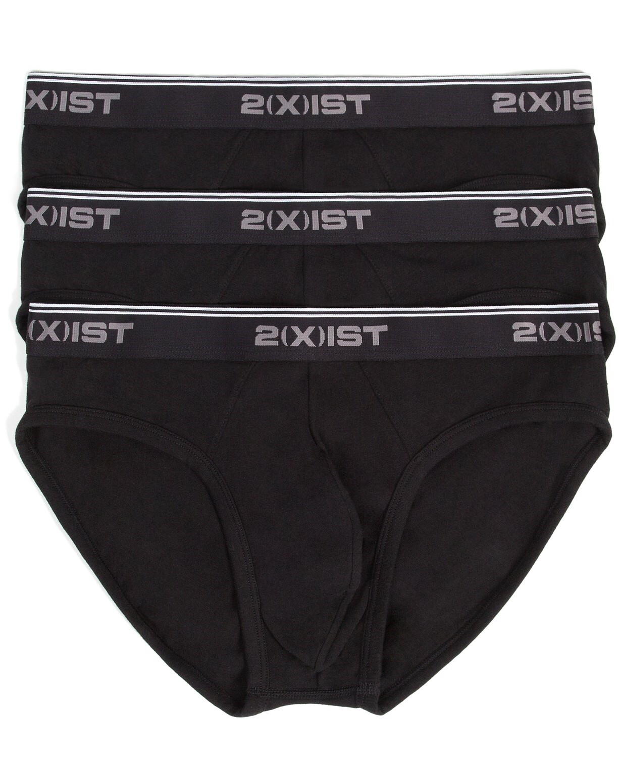2(X)IST 260792 Men’s Cotton Stretch No Show Brief Underwear Black Size X-Large