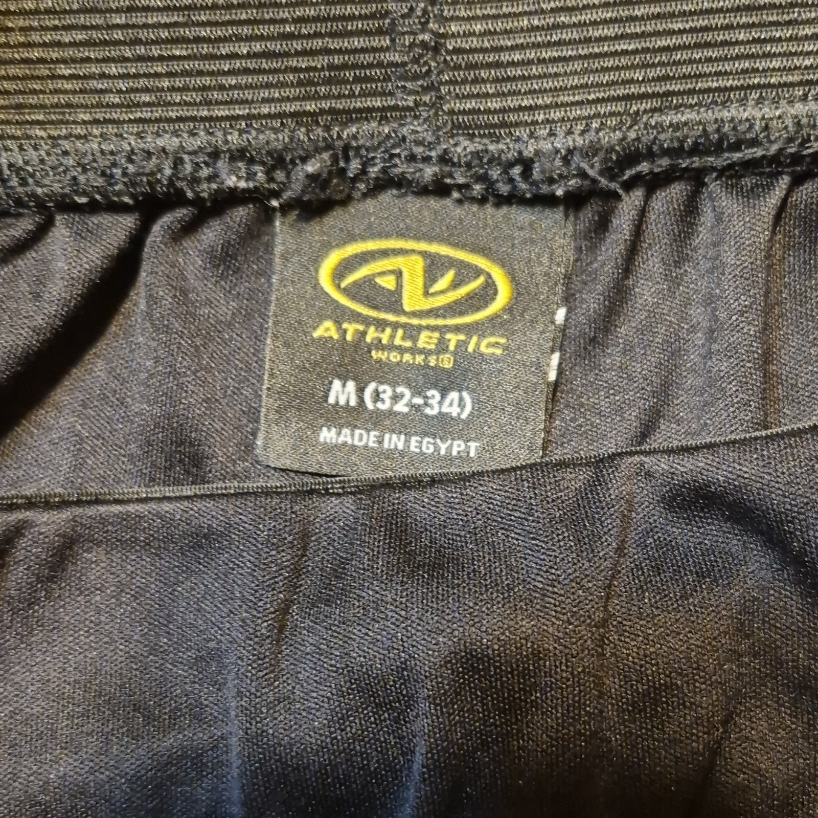 Athletic Works Men’s Black Knit Polyester Athletic Gym Shorts Drawstring M 32-34