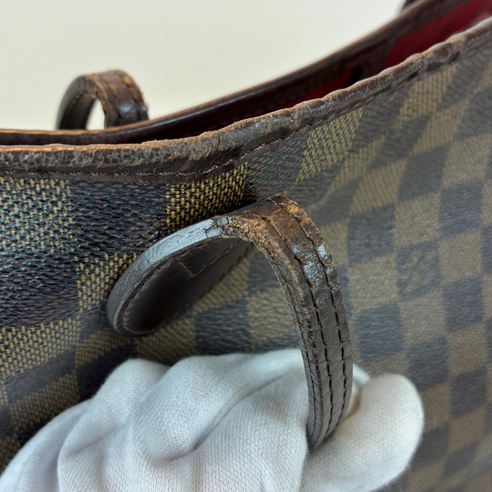 LOUIS VUITTON Neverfull MM Tote Bag N51105 Damier canvas Brown