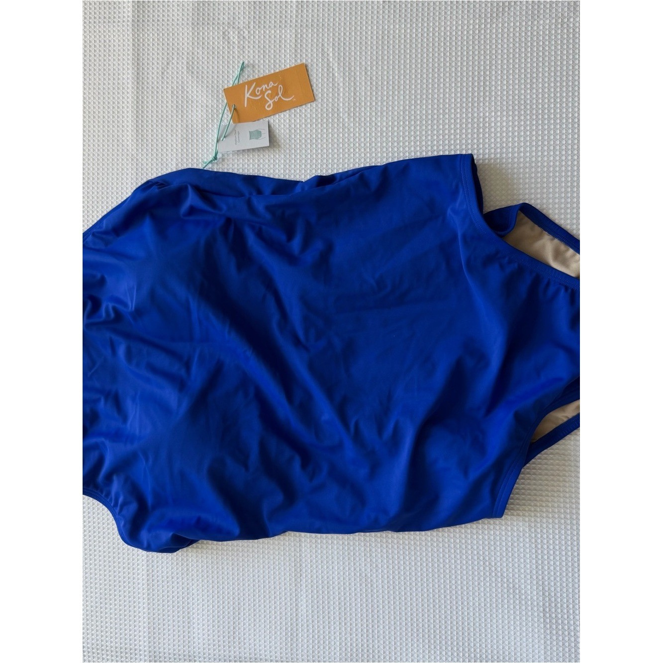 Kona Sol Classic High-Neck One-Piece Swimsuit in Cobalt Blue