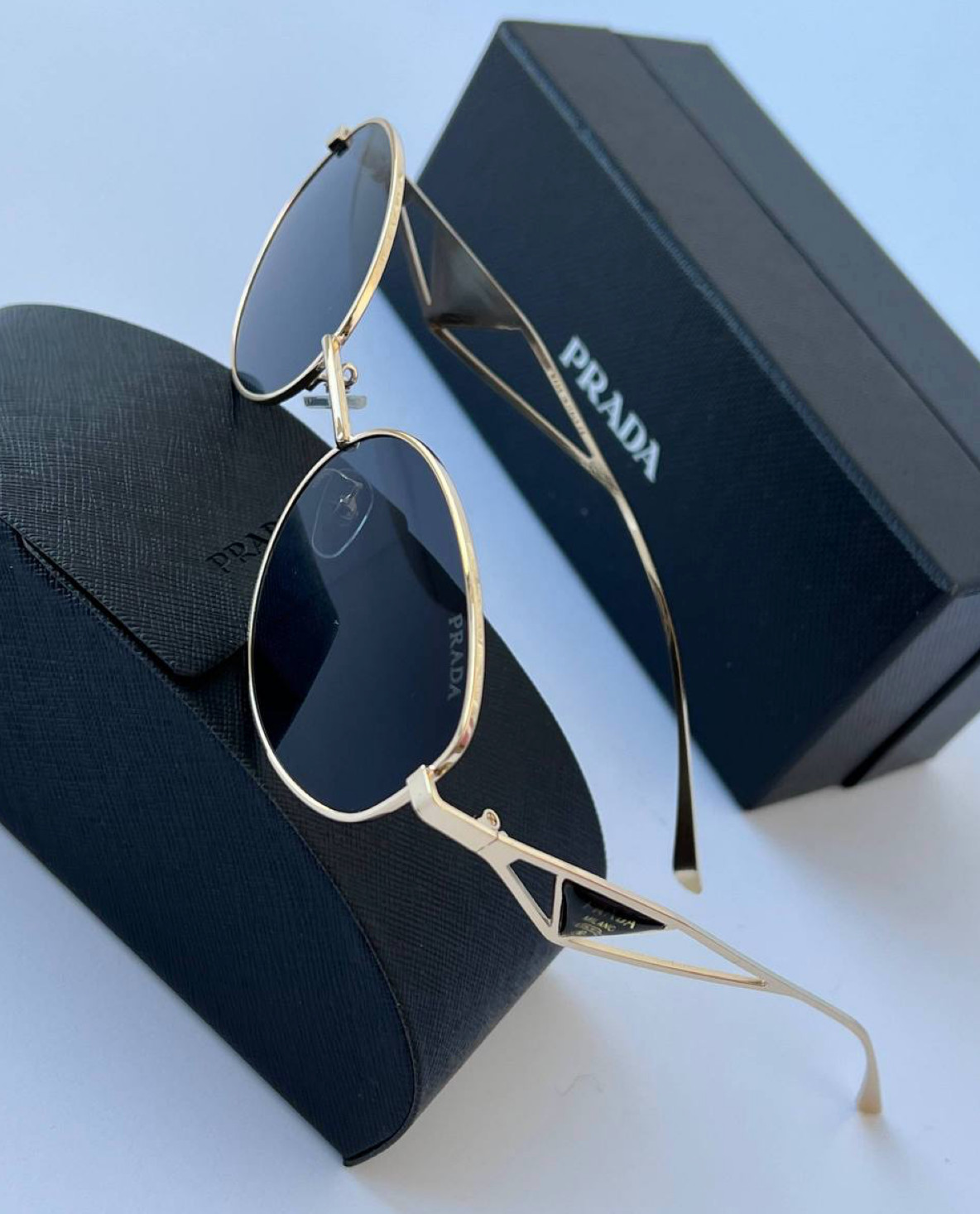 Summer Prada Metal Gold Frame Sunglasses