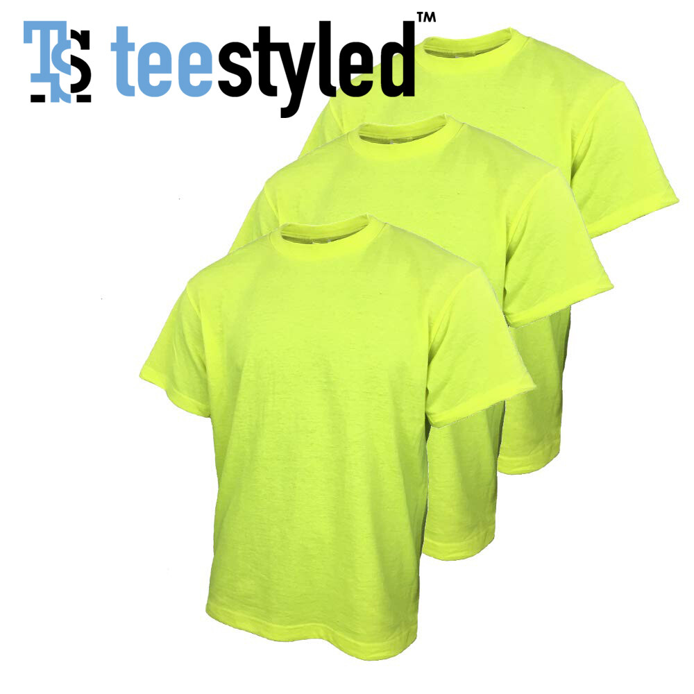 Men’s Safety Yellow Green T-Shirts High Visibility Work Tees Non-ANSI