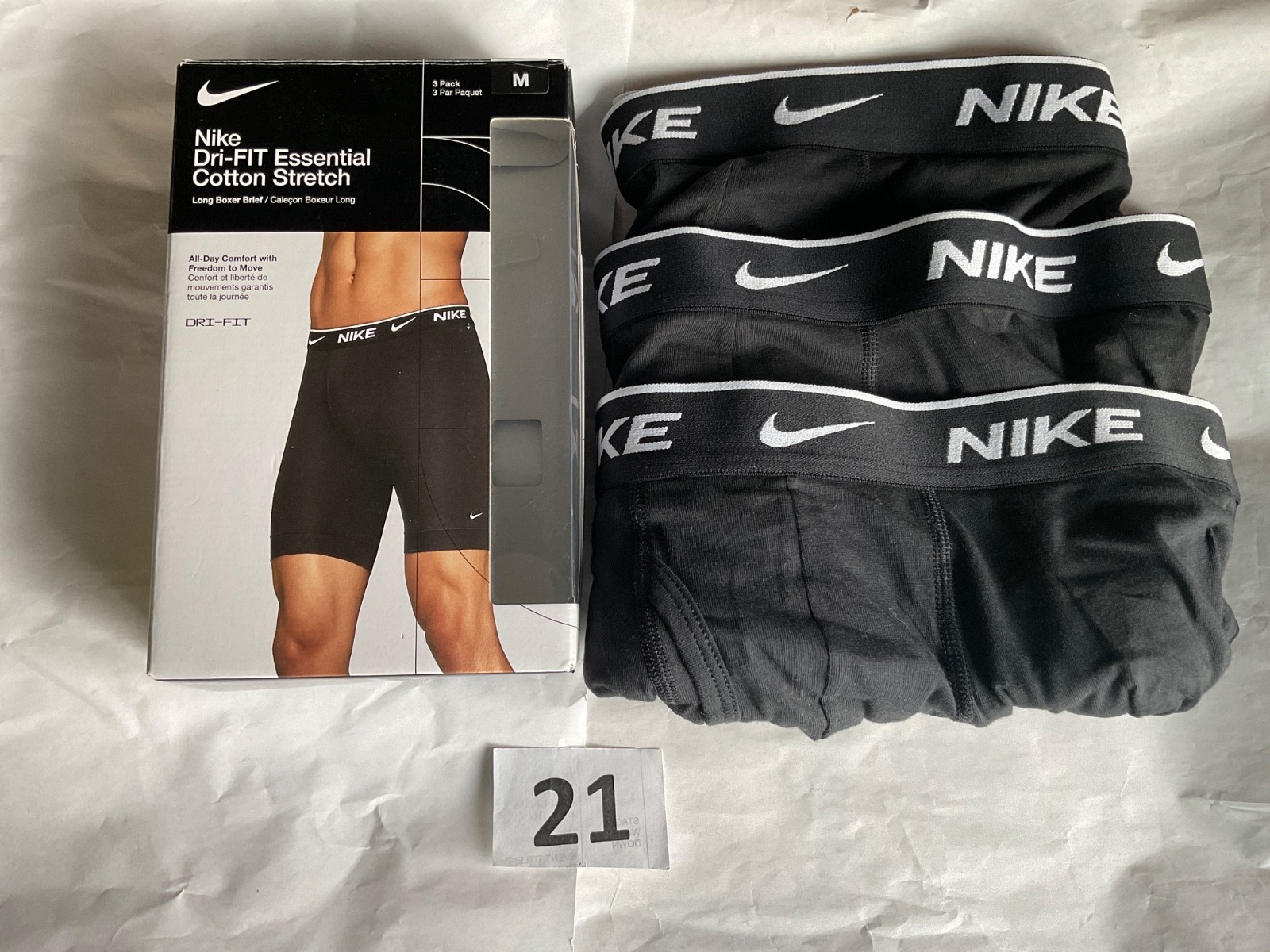 Nike Essential Cotton Stretch 3-Pack Boxer Brief Dri New Various Color Blue Pink