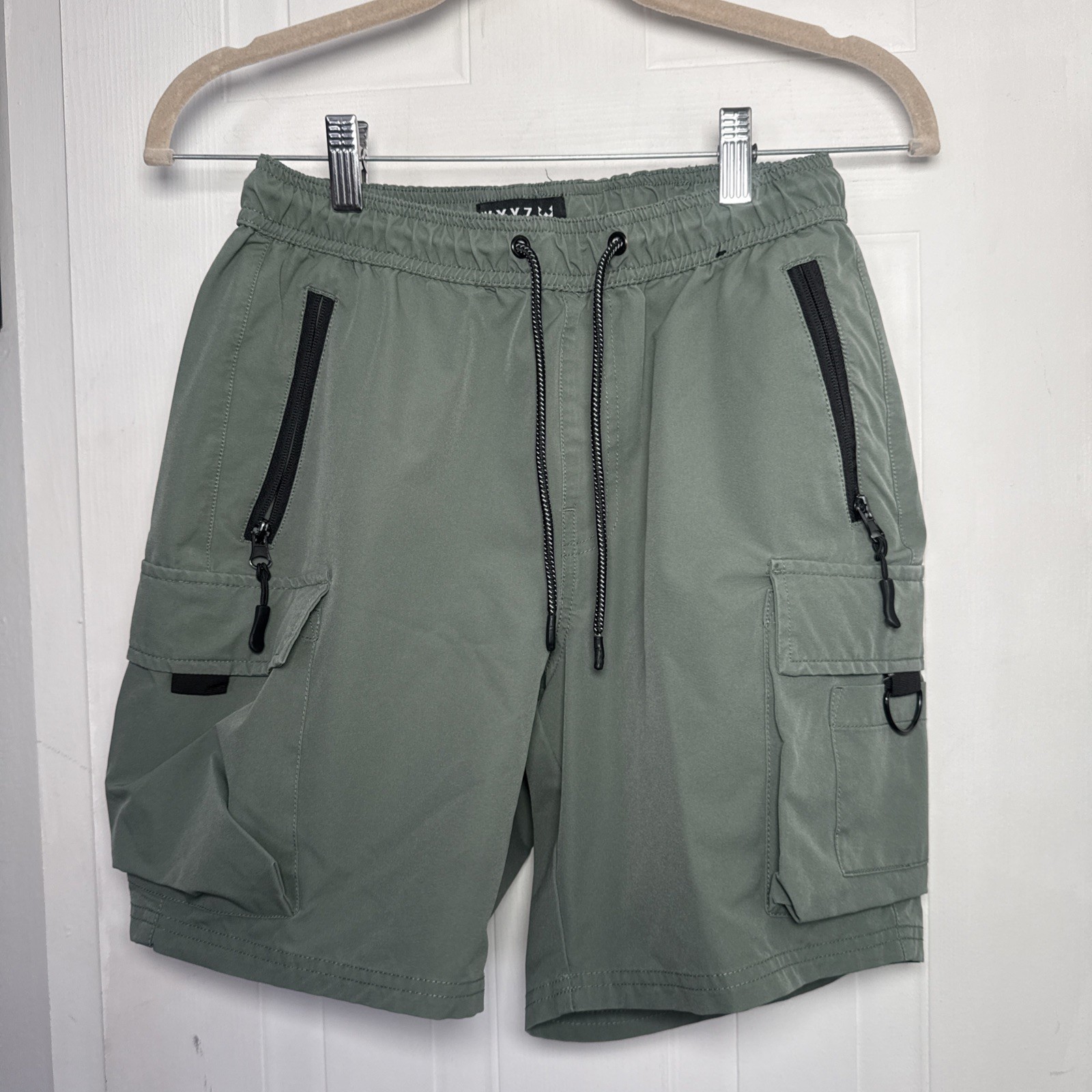 WXYZ Men’s Shorts Elastic Waist Band Olive Green Size S